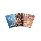 Recycled PE Printed Paper Cup Fan 12oz Eco Friendly Double For Ice Cream