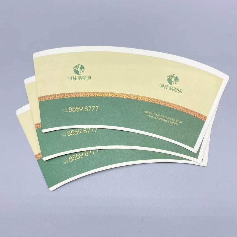 Water Resistance 135gsm Paper Cup Fan Printed PE Coated